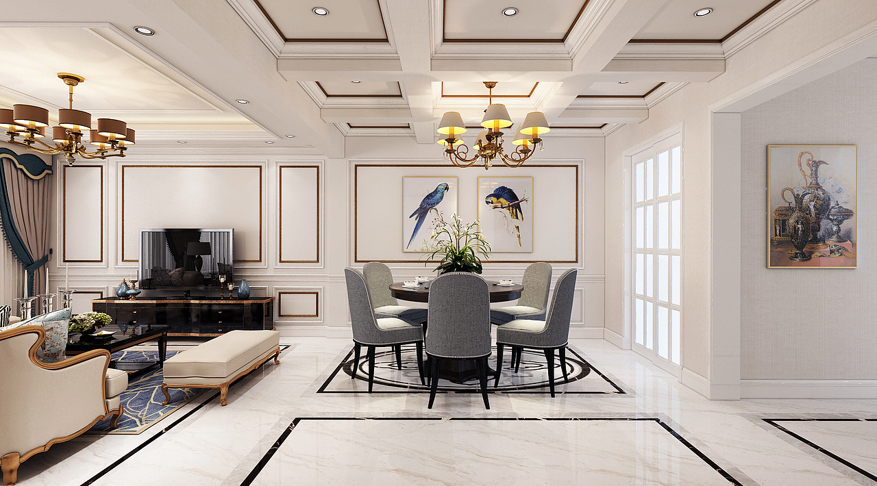 最近完成的一个简欧别墅家装