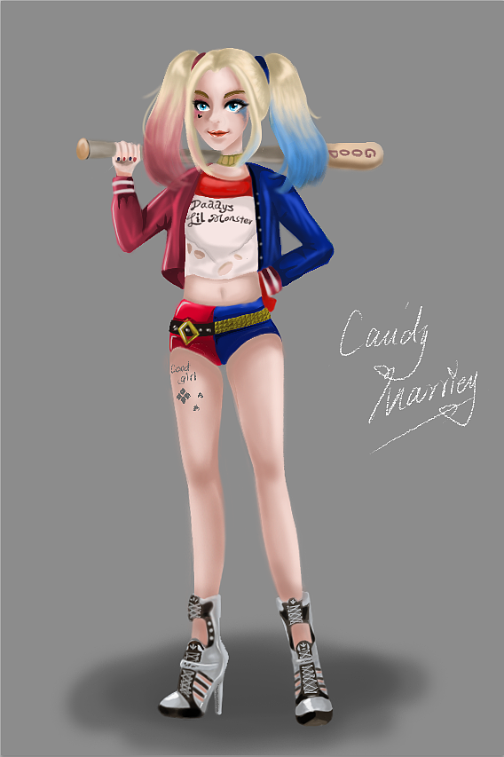 一张自画的小丑女哈莉61奎茵