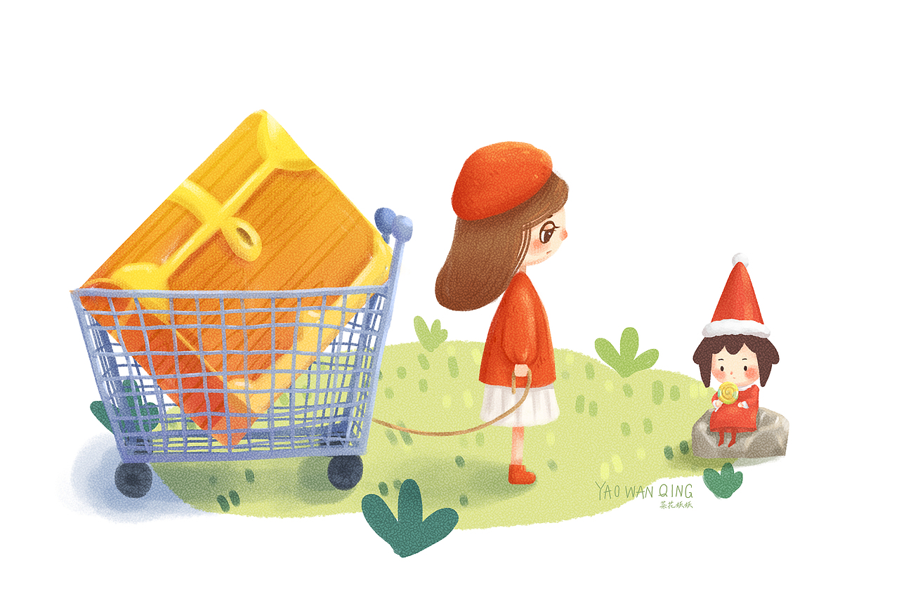 【“圣誕老人”】X【“小紅帽”】（圖ZMjM2ODY0NTEy） - 繪本 - 站酷設(shè)計(jì)師菜花妖妖原創(chuàng)素材 - 站酷ZCOOL