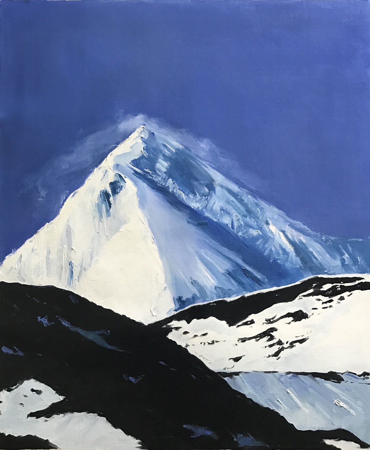 油画风景雪山2