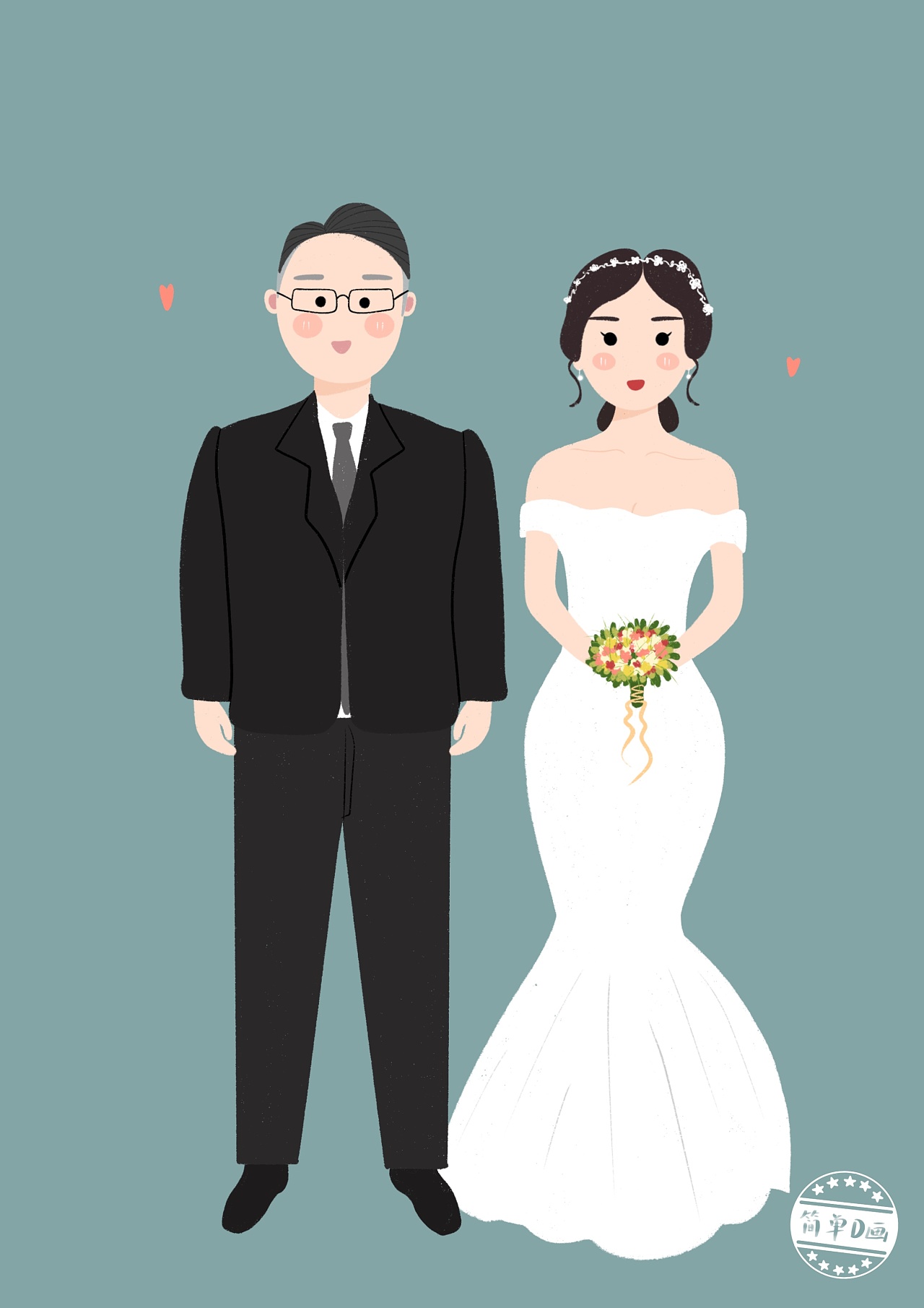 最近结婚的朋友好多啊,来找我画结婚照吧