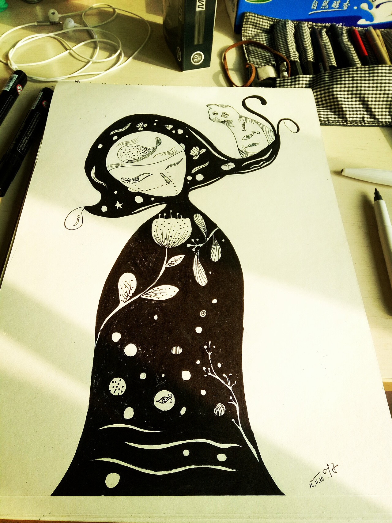 我想静静（图ZNjQ0NzAxNDA=） - 艺术插画 - 站酷设计师叶子的画册原创素材 - 站酷ZCOOL