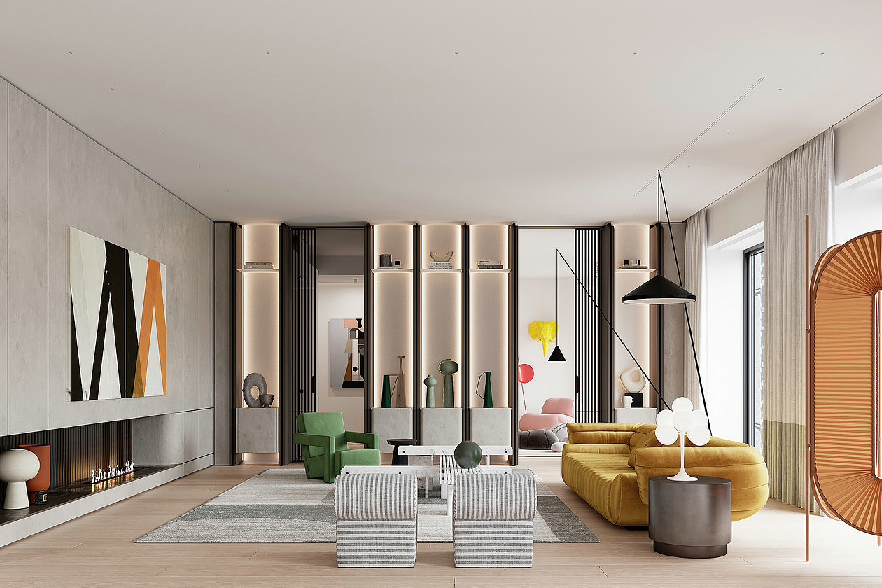 彩色系住宅 让空间更具艺术气息（图ZMjk1MDE0NTg4） - 家装设计 - 站酷设计师A17730029017原创素材 - 站酷ZCOOL