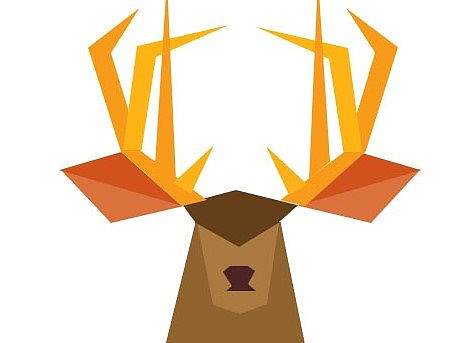 小鹿  卡通   块状拼接  可爱  