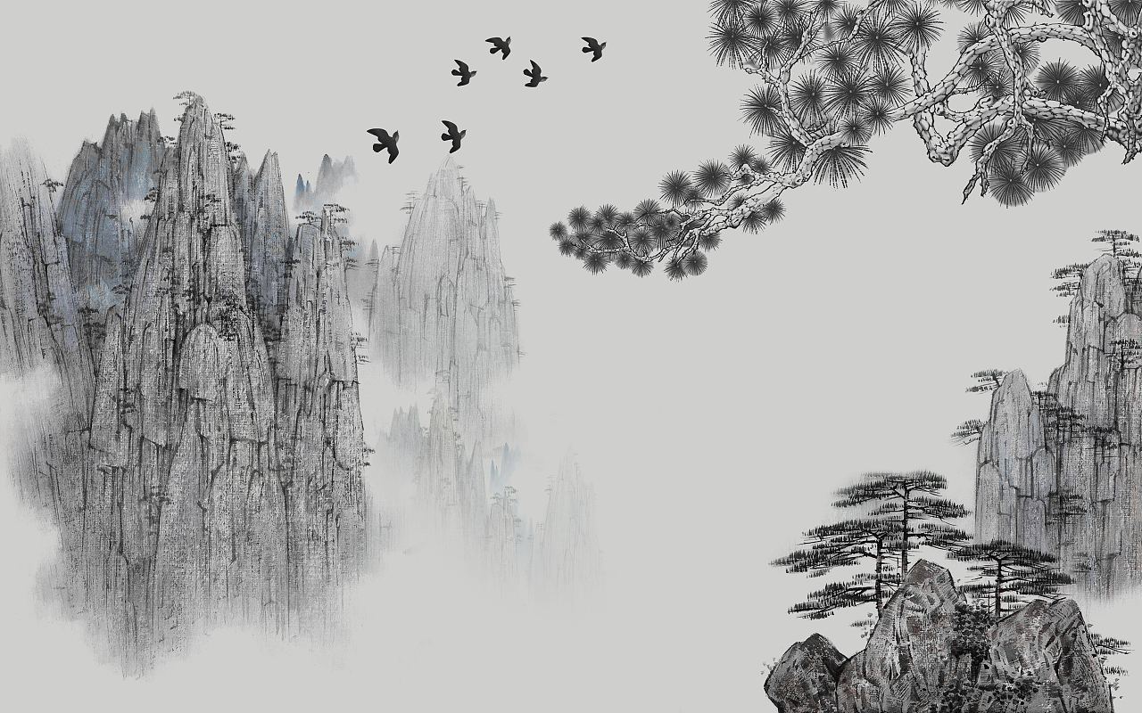 纱画、文创卷帘图案-山水01（图ZMjgxMzI3OTg4） - 图案 - 站酷设计师裕隆家居原创素材 - 站酷ZCOOL