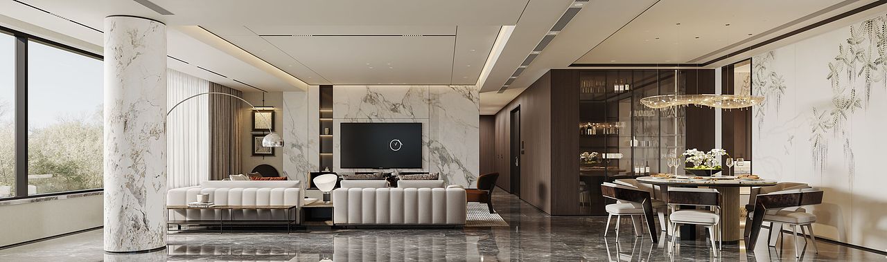 现代轻奢|客餐厅效果图