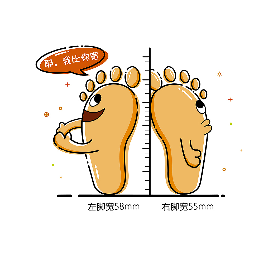 脚型数据报告卡通形象（图ZOTM0Njg1MTY=） - 艺术插画 - 站酷设计师疯狂打码中原创素材 - 站酷ZCOOL