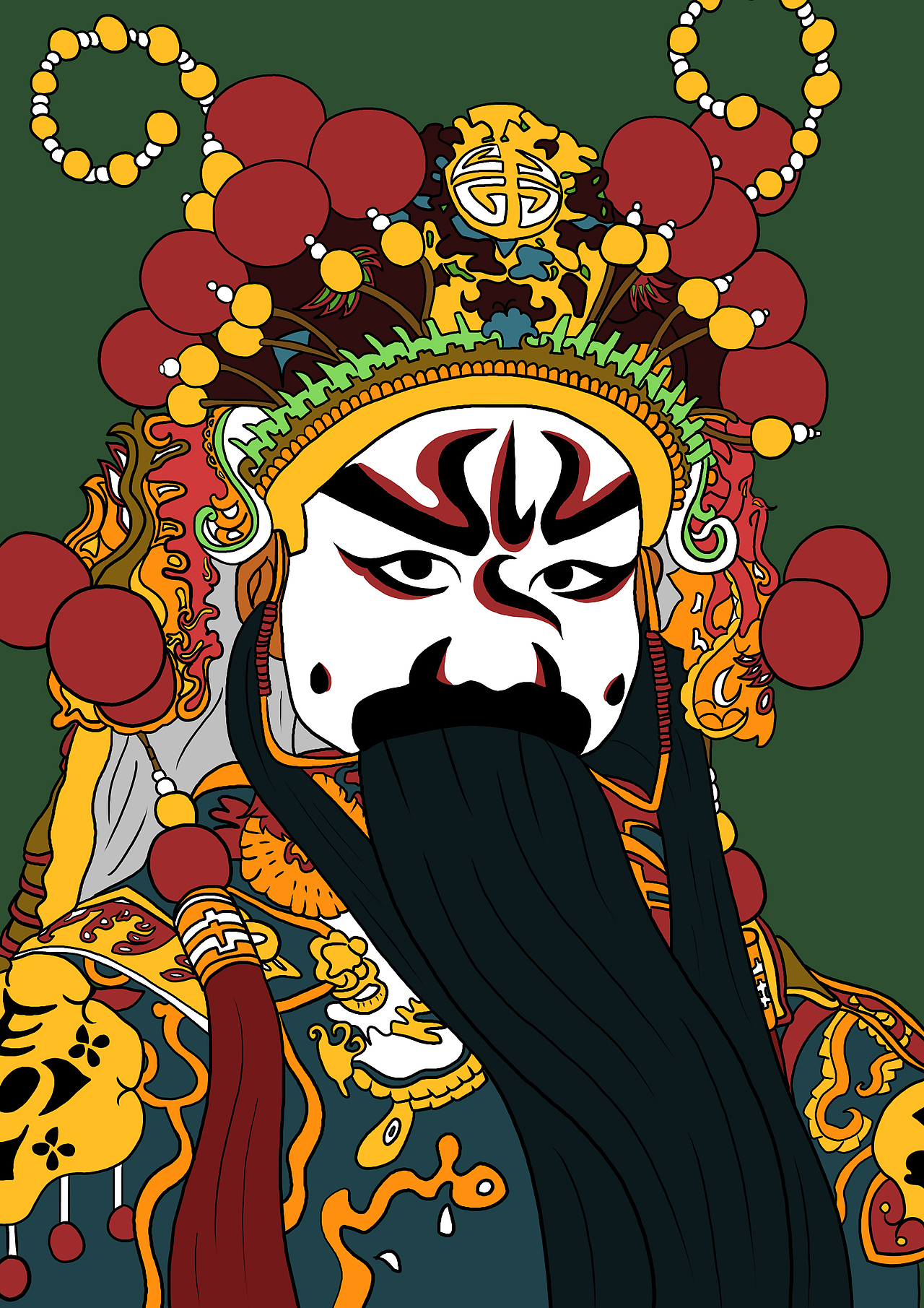 京剧范|插画|创作习作|kita依_原创作品-站酷zcool