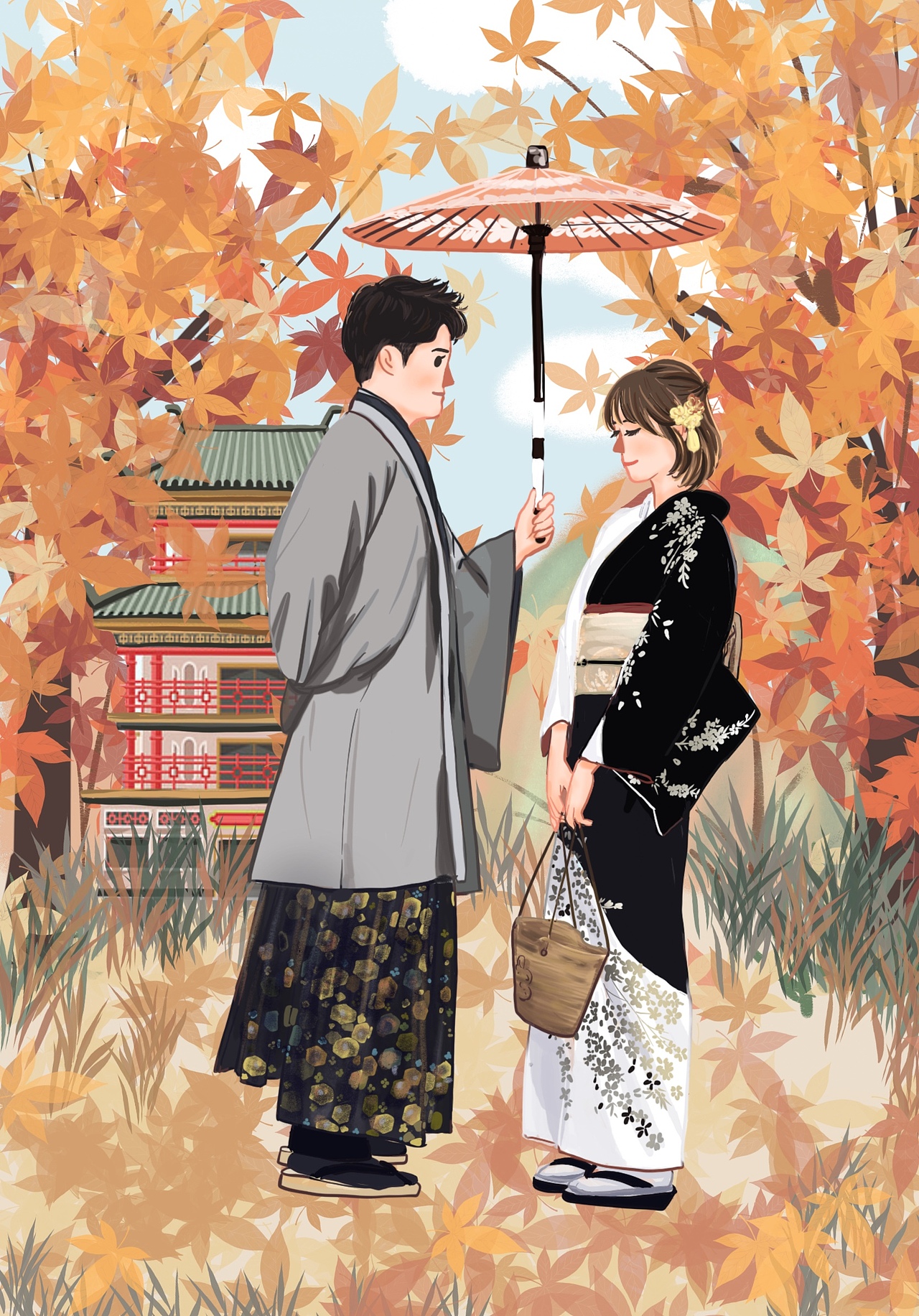 婚纱转插画,婚礼请柬订制封面分享