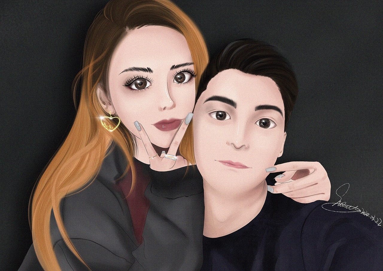 一对秀恩爱的情侣