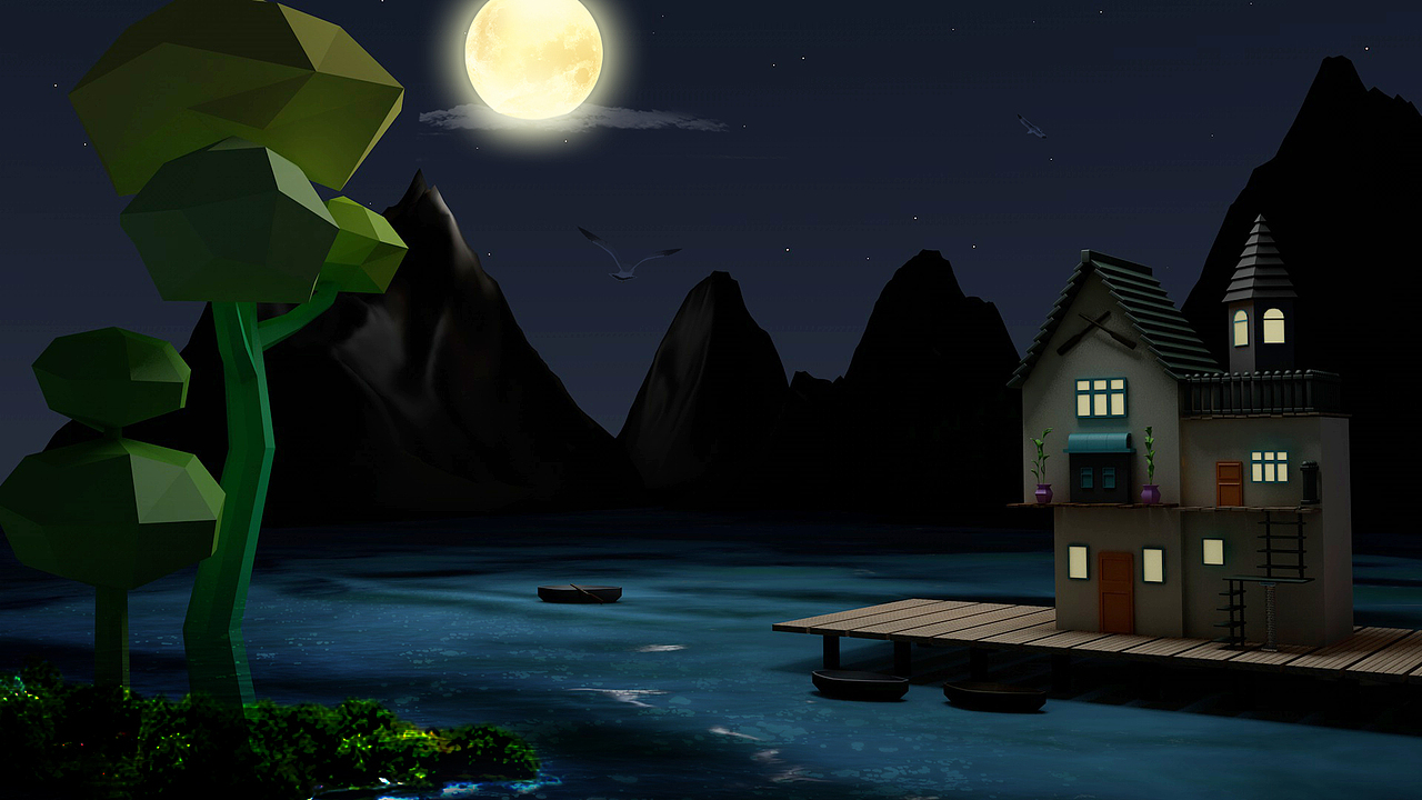 夜晚最适合思考|三维|场景|就是那小孩儿 - 原创作品 - 站酷 (zcool)