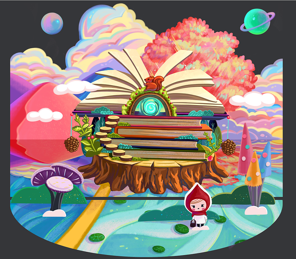 大卫爸爸美陈插画