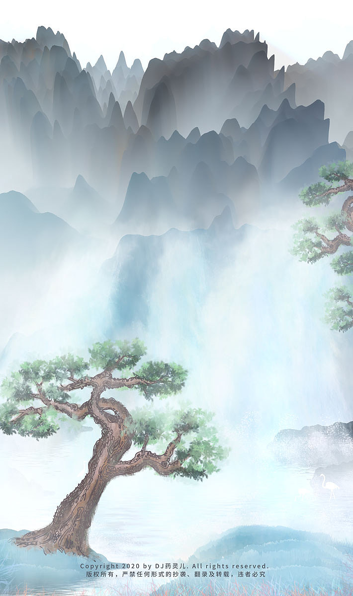 瀑布|插画|商业插画|灵魂画师dj药灵儿_原创作品-站酷zcool