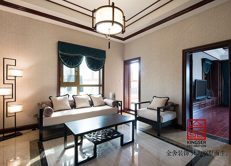 恒瑞玺湖400平米新中式装修实景案例