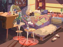 休憩——插画习作（星期天）