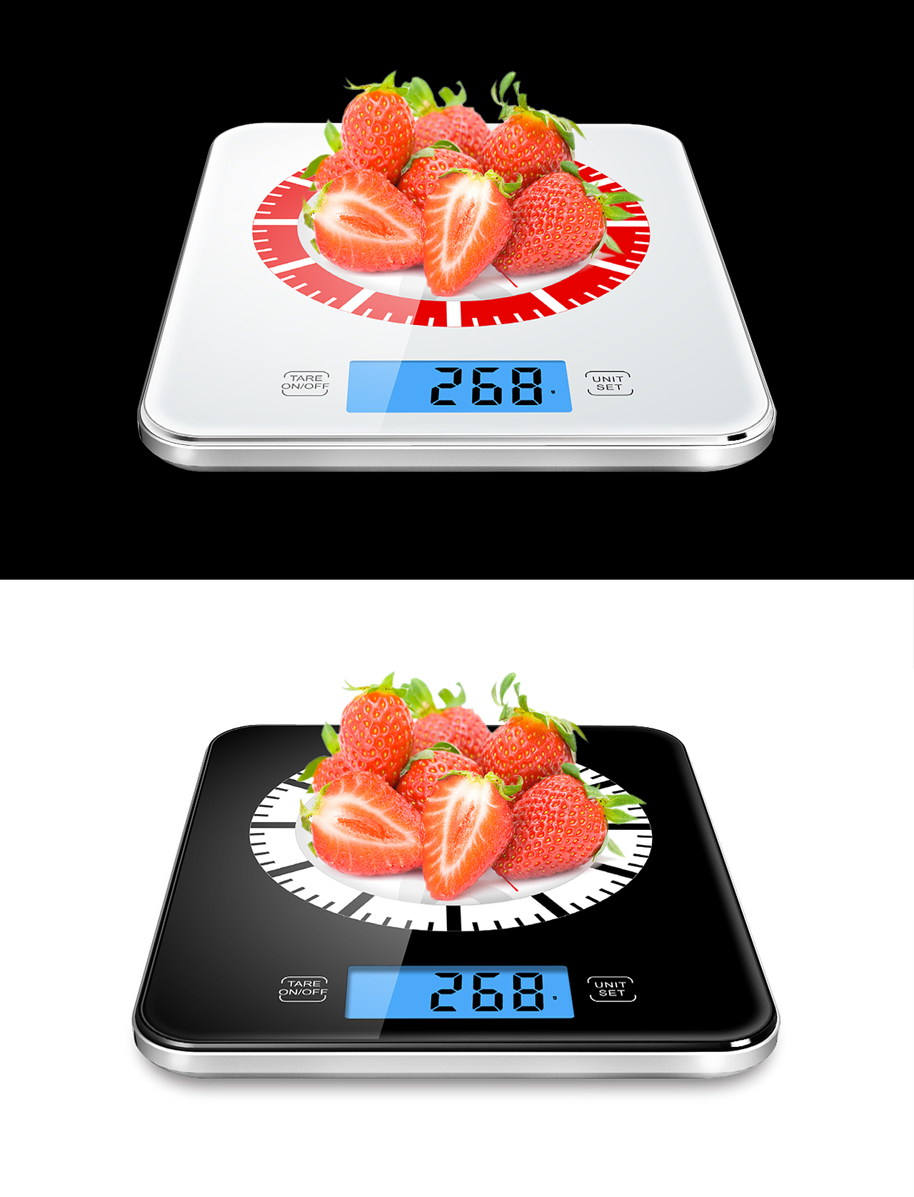 简约时钟厨房秤,外观设计利用简洁大气的线条将圆、直线等元素完美的融合在一起,使得产品在干净利落的同时,曲线更为流畅,形态更为精巧。平放是一款厨房秤,挂在墙上就是一面醒目的大时钟。210mm*180mm*23mm的标准身材,蓝色背光40*23mm的LCD液晶屏,让读数更加轻松。多种单位间的切换(kg/g/lb:oz),满足不同人群需要。3kg最大量程,精确度到1g。