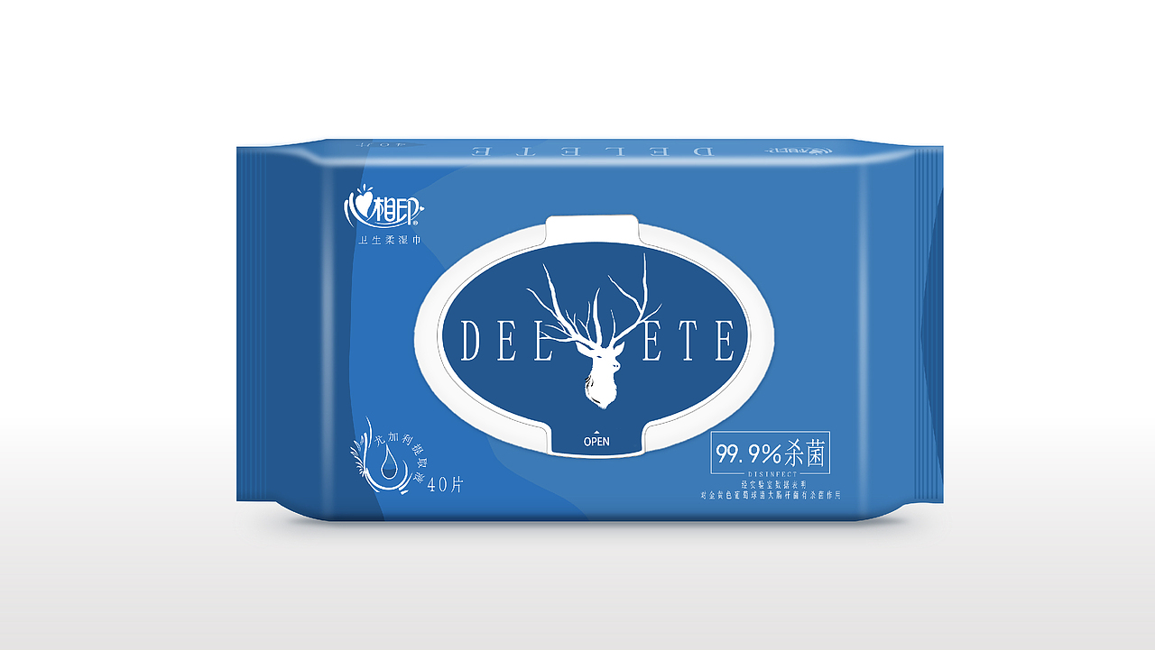 Delete·向美好生活靠近!心相印 湿巾包装设计