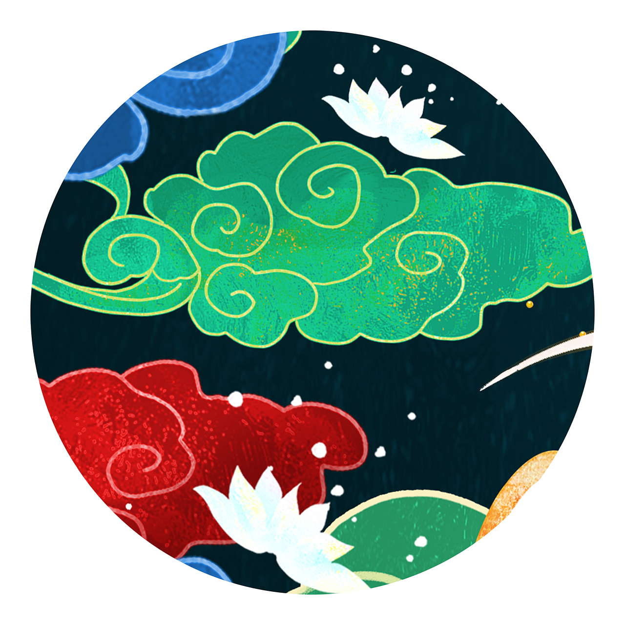 盼盼联名敦煌国潮插画礼盒设计(飞天)