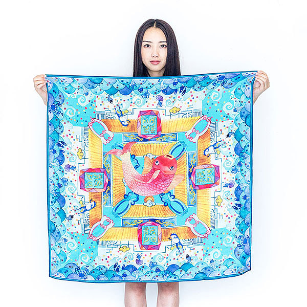 香美蛋子的手绘丝巾