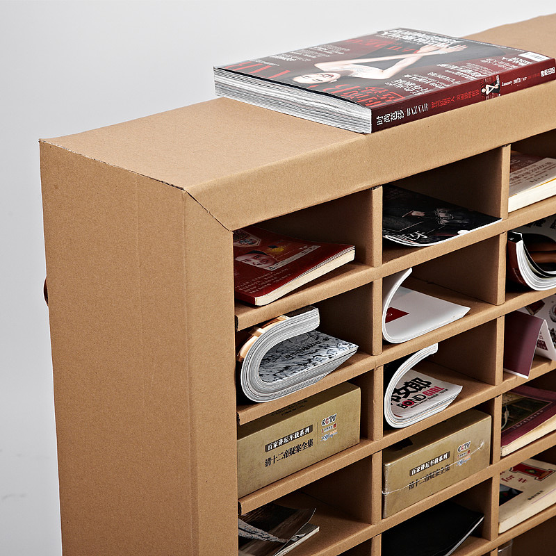 纸匠杂志架展示架 | 瓦楞纸样品柜 创意环保置物架