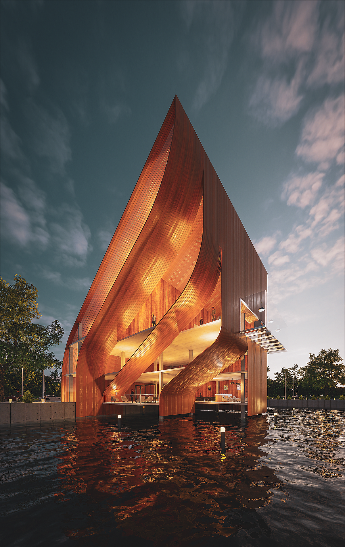 Sketchup+Enscape制作湖畔别墅