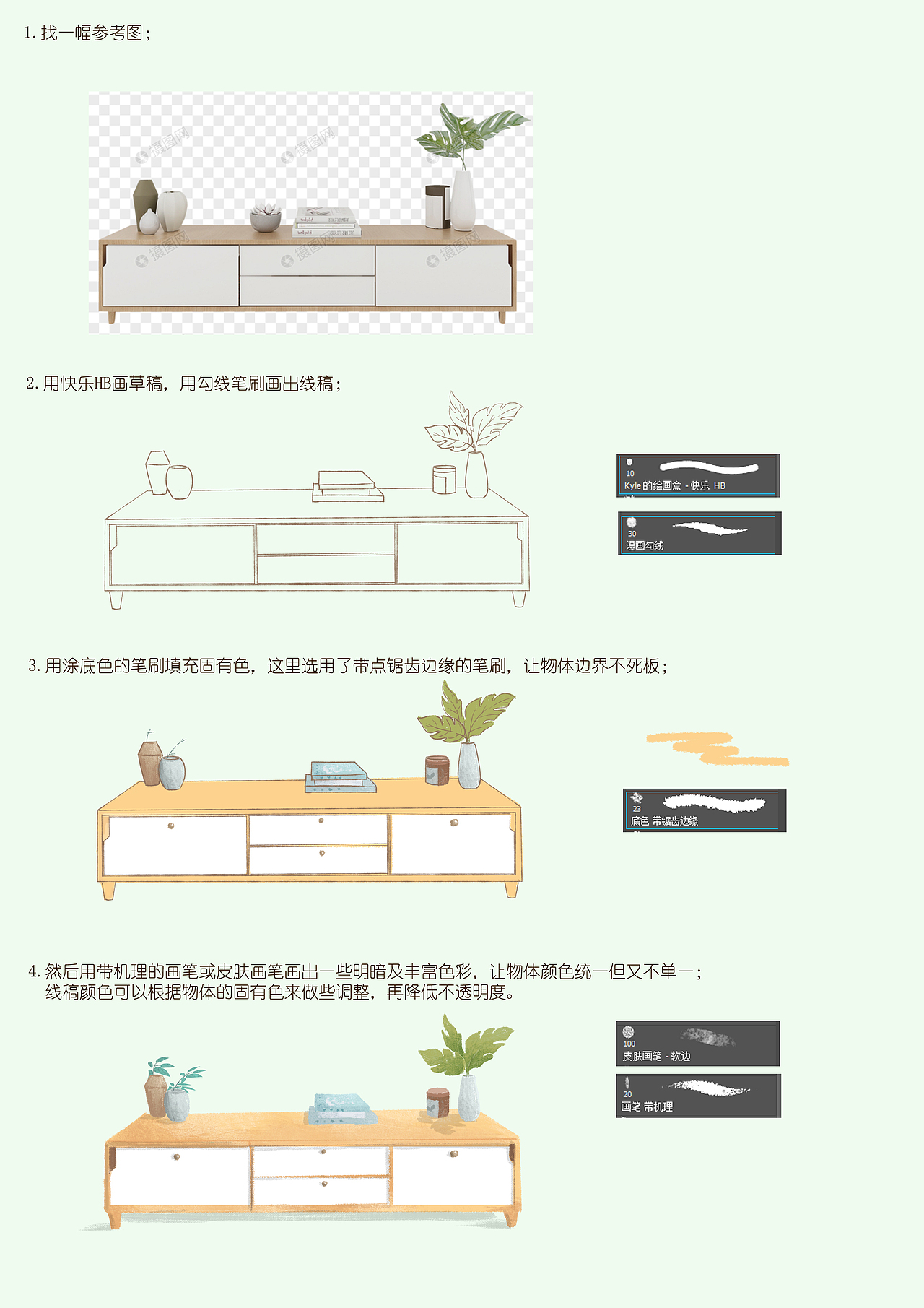 小物件练习 / 电视柜（图ZMzIyNzg2ODMy） - 儿童插画 - 站酷设计师余小渔渔渔原创素材 - 站酷ZCOOL