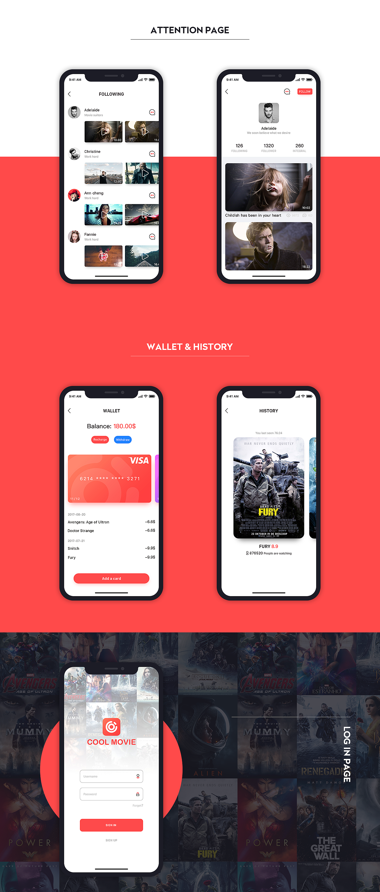 Movie App Design（图ZMTgzODIyNDY0） - APP界面 - 站酷设计师听说你很好原创素材 - 站酷ZCOOL