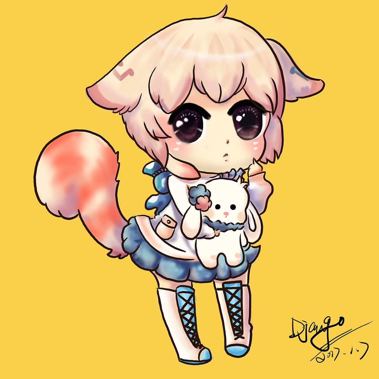 绘画教程-二次元卡通人物（图ZNjgxOTAzMTY=） - 创作习作 - 站酷设计师djangococo原创素材 - 站酷ZCOOL