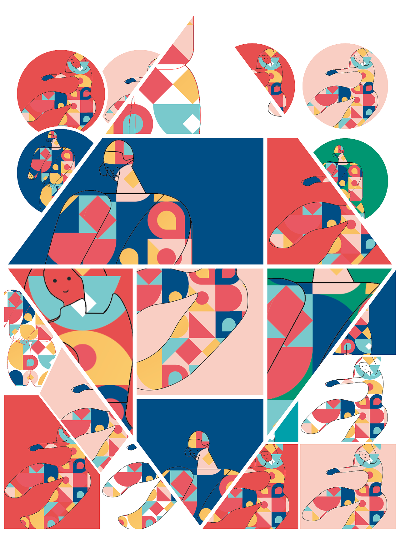 今天画的扁平人物插画