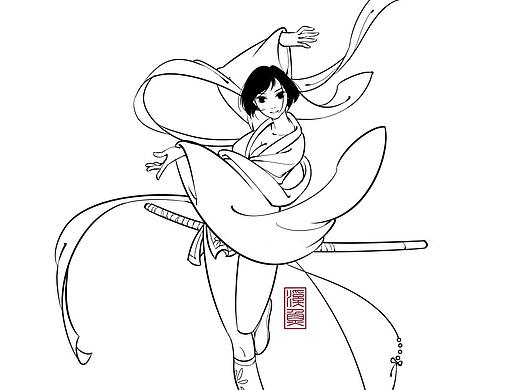 和風(fēng)白描線稿（個(gè)人主頁(yè)-ZMjY3OTk3MDg=） - 商業(yè)插畫(huà) - 站酷設(shè)計(jì)師TomatoAta原創(chuàng)素材 - 站酷ZCOOL