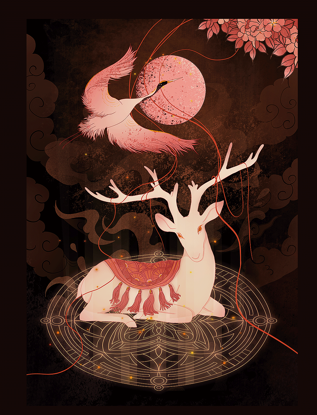 这几幅是平时练习插画 部分元素有参考 我非常喜欢中国元素 算是对