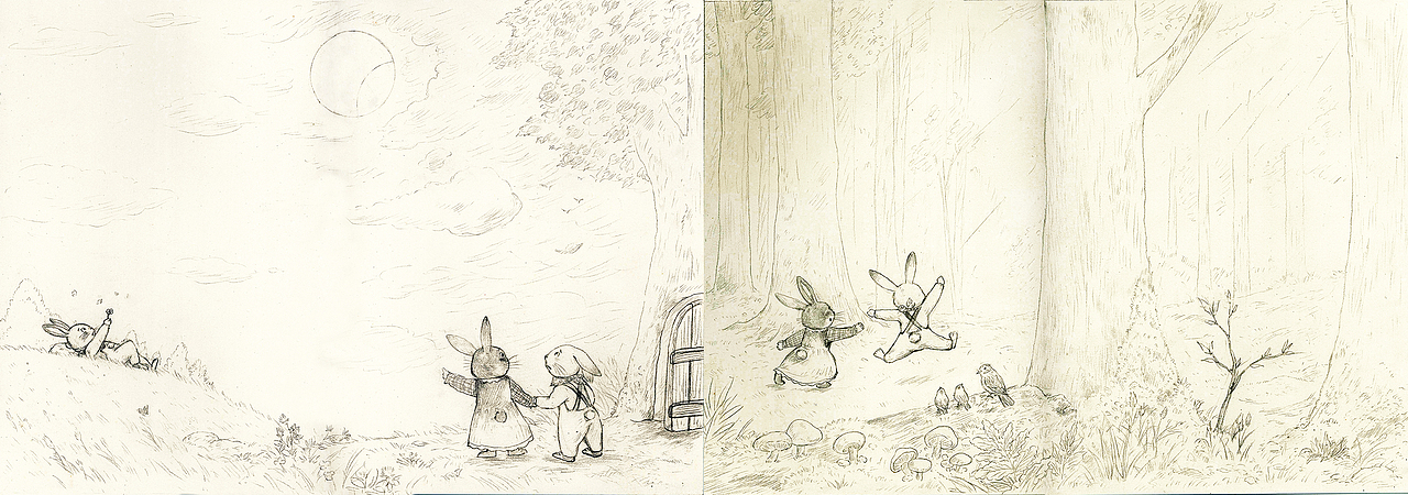 《兔子日记》作画步骤构思（图ZMjM5ODEzOTIw） - 绘本 - 站酷设计师晓茑原创素材 - 站酷ZCOOL