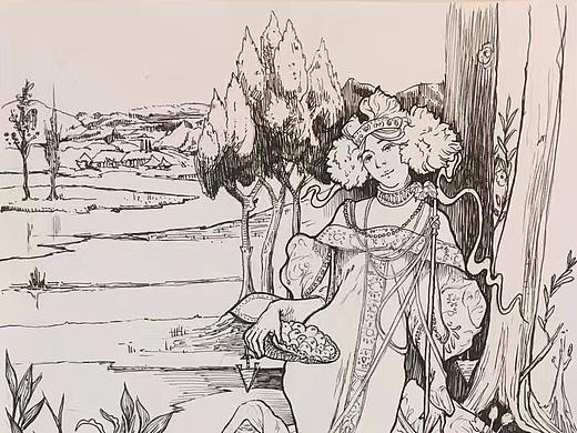 为某公司香水设计的插画线稿