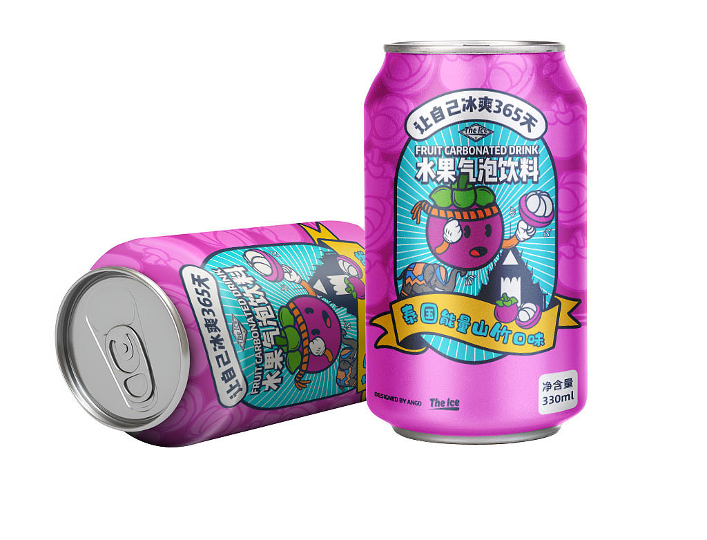 潮流包装山竹口味饮料
