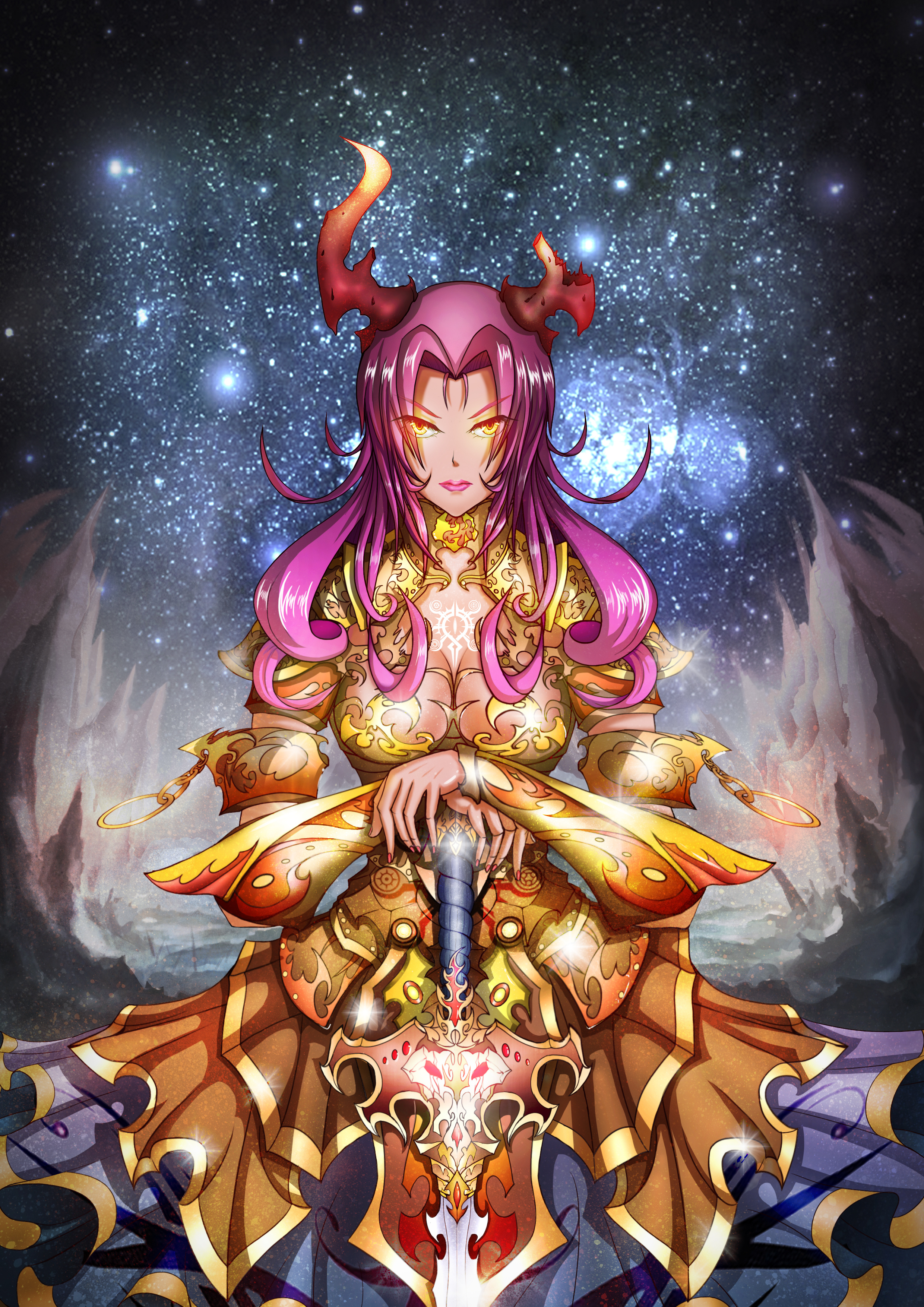 战场中的金甲女武神