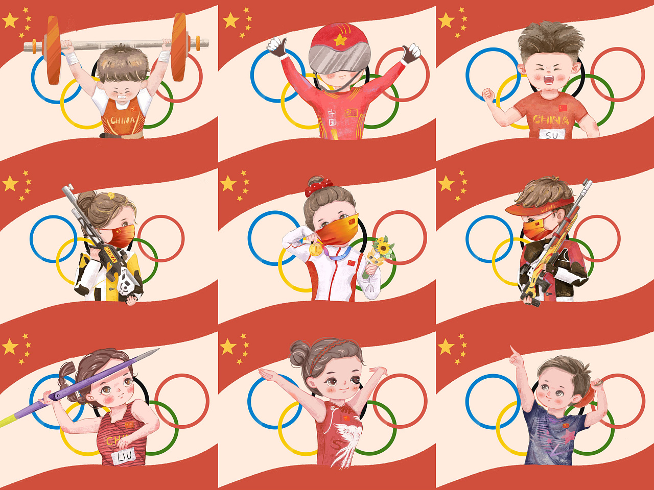我为奥运冠军画头像