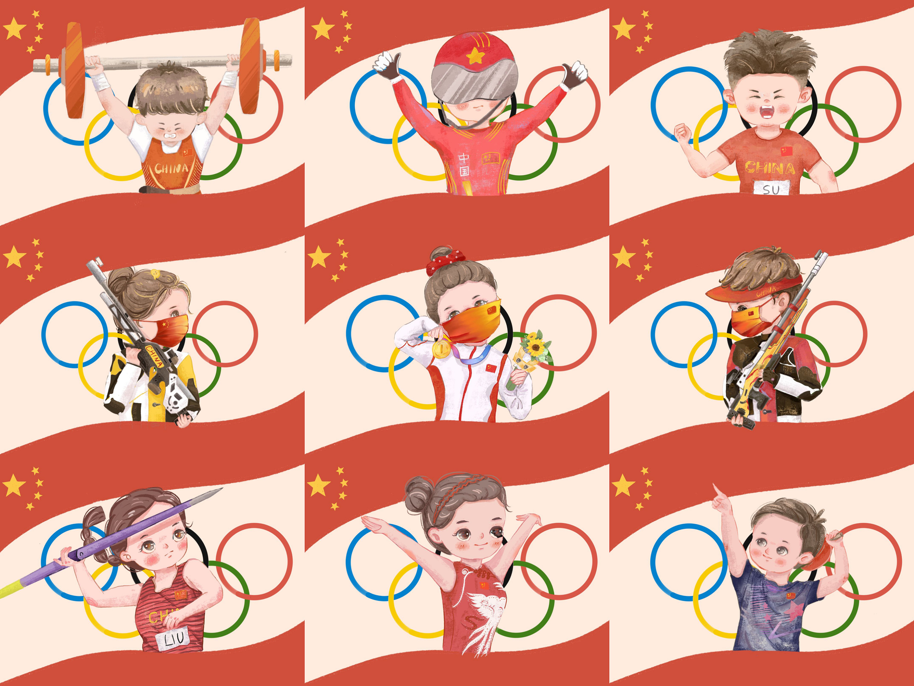 我为奥运冠军画头像!