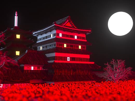 古建筑夜景（个人主页-ZMjk4MzAzNzI=） - 场景 - 站酷设计师忆倾城原创素材 - 站酷ZCOOL