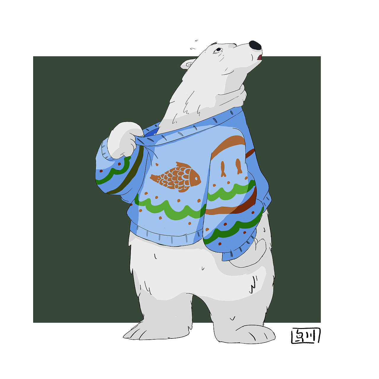 如果给动物穿上毛衣。。。。（图ZMjk4NzgyOTU2） - 创作习作 - 站酷设计师鸟川原创素材 - 站酷ZCOOL