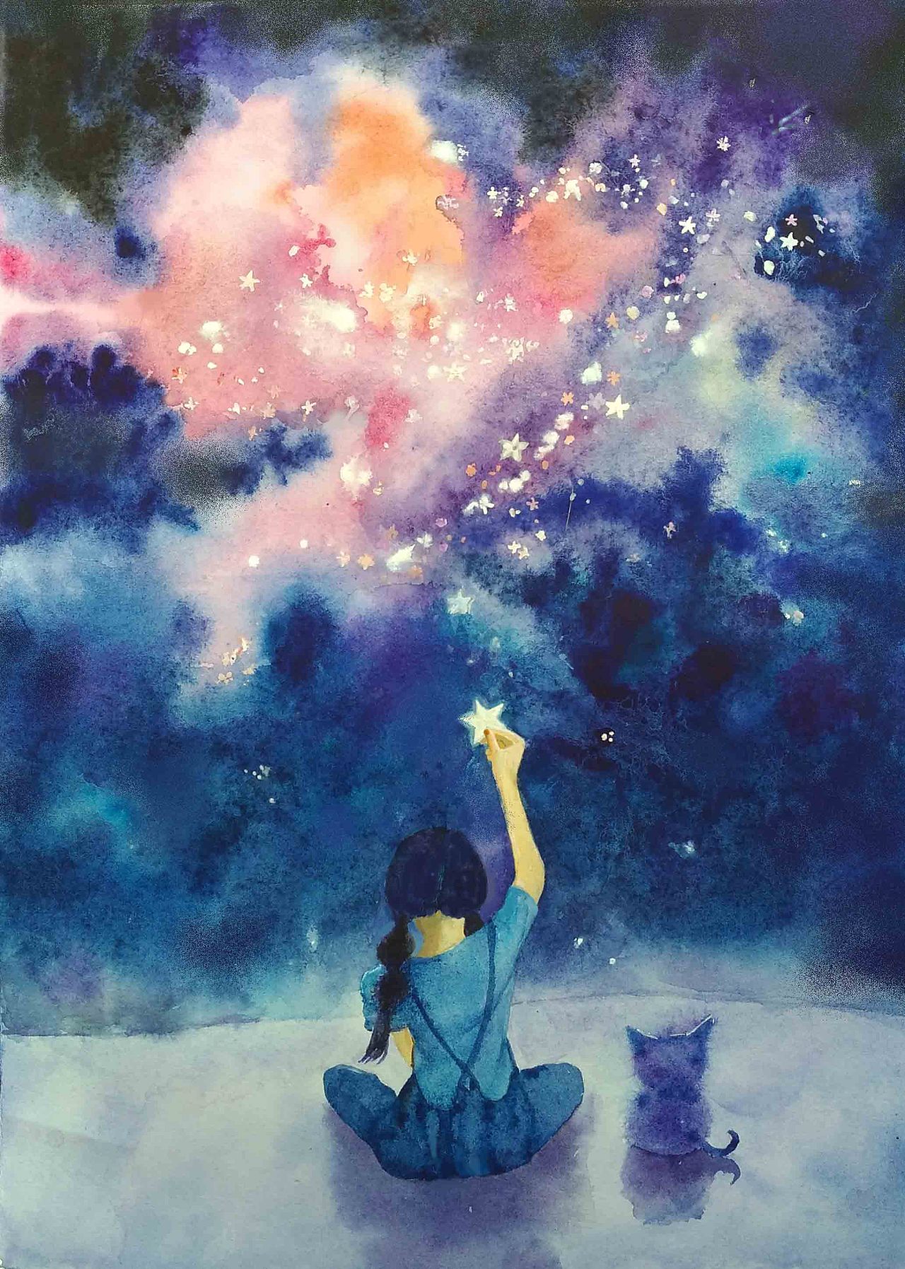 夜空|插画|插画习作|冉小稳 - 原创作品 - 站酷 (zcool)