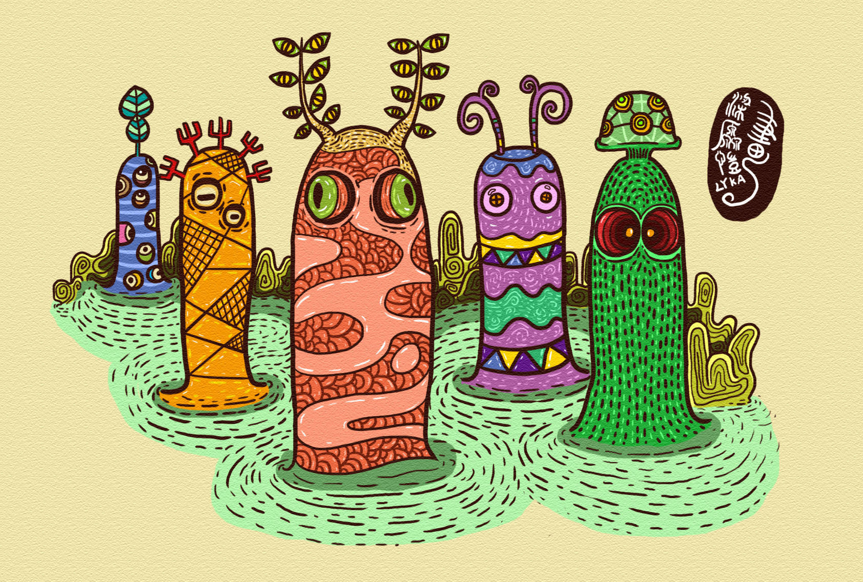 口香糖|插画|概念设定|梁原凯 - 原创作品 - 站酷 (zcool)