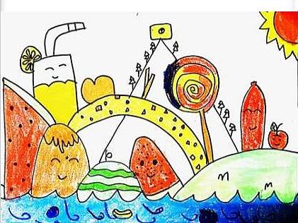 美术宝小班课183班《海中的岛屿》作品