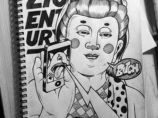 涂鸦插画手绘稿 