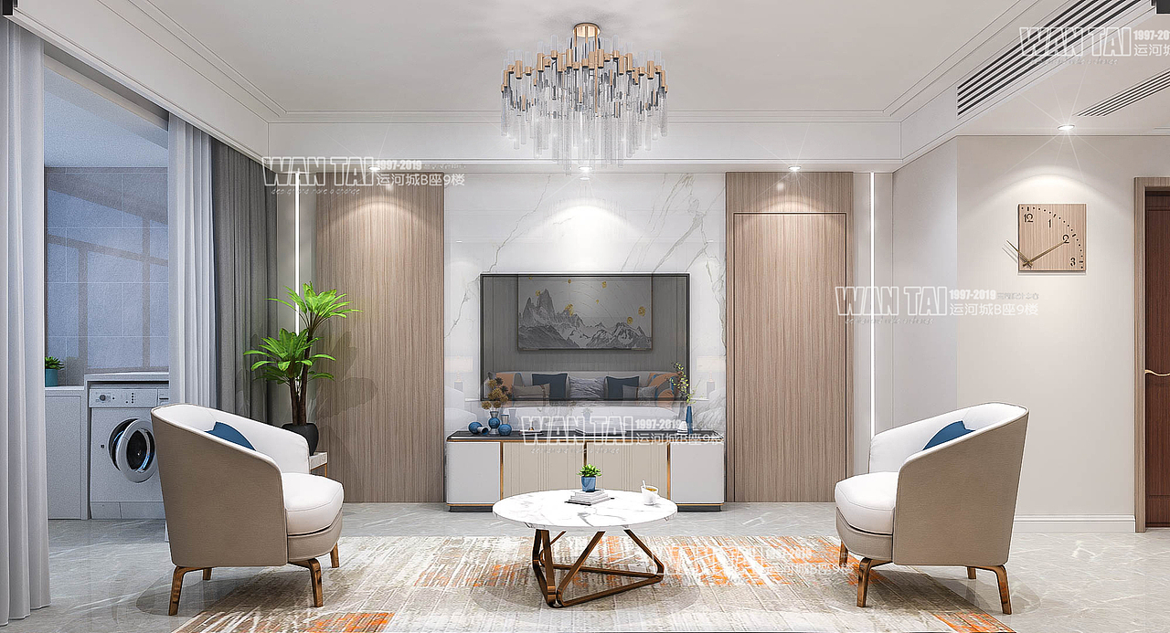 梁山名仕城现代简约影视墙装修设计-济宁路小七