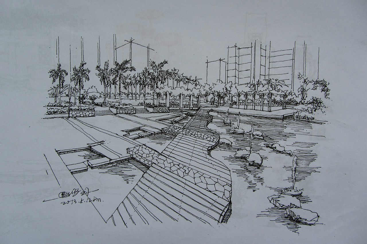 建筑风景手绘（图ZMTQzNTM2NDM2） - 艺术插画 - 站酷设计师诧迹景观原创素材 - 站酷ZCOOL
