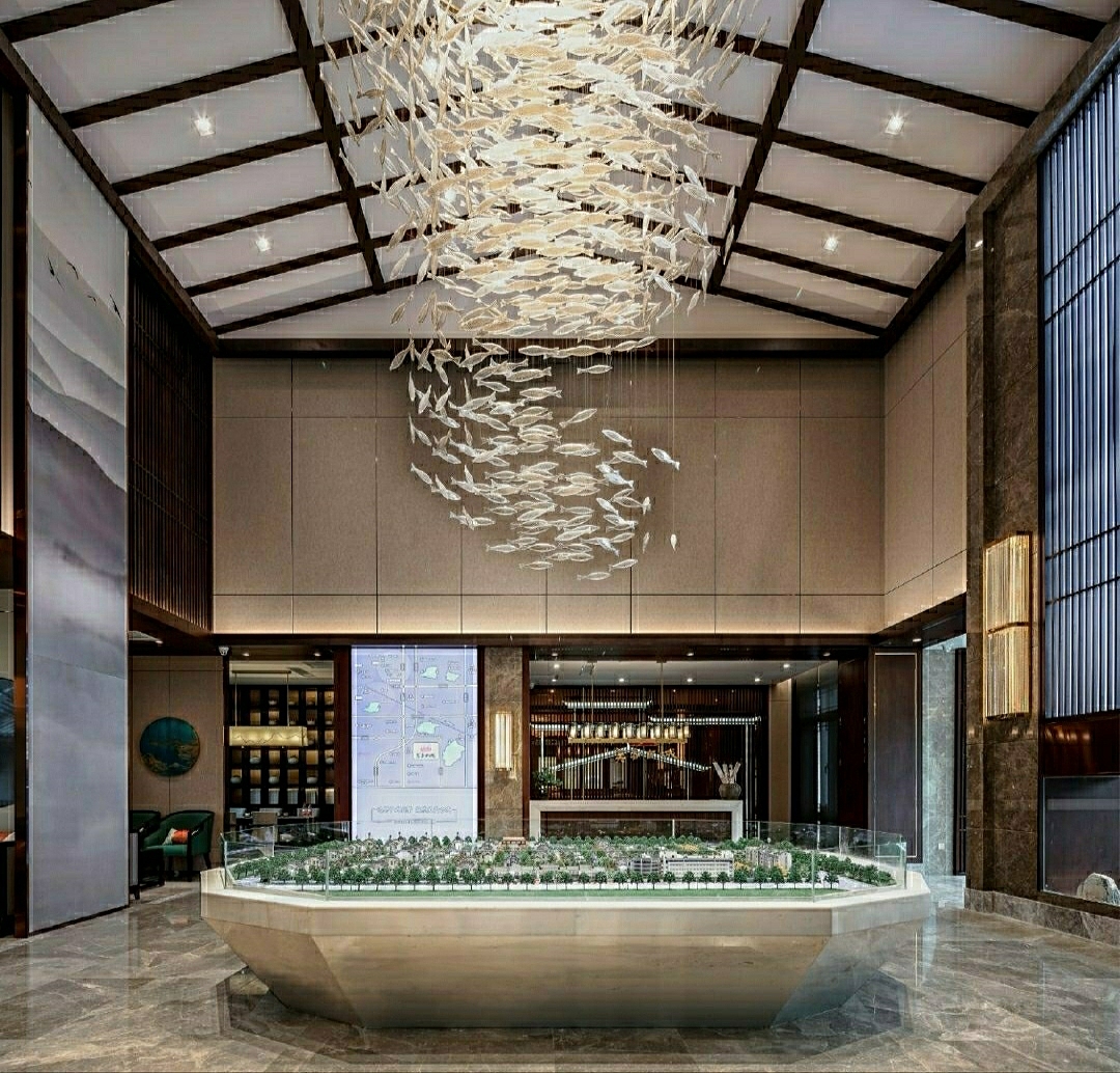 售楼处希望营造一种雅致、时尚的现代新中式风格（图ZMjI0MTYwOTQ0） - 家装设计 - 站酷设计师效果图小芳原创素材 - 站酷ZCOOL