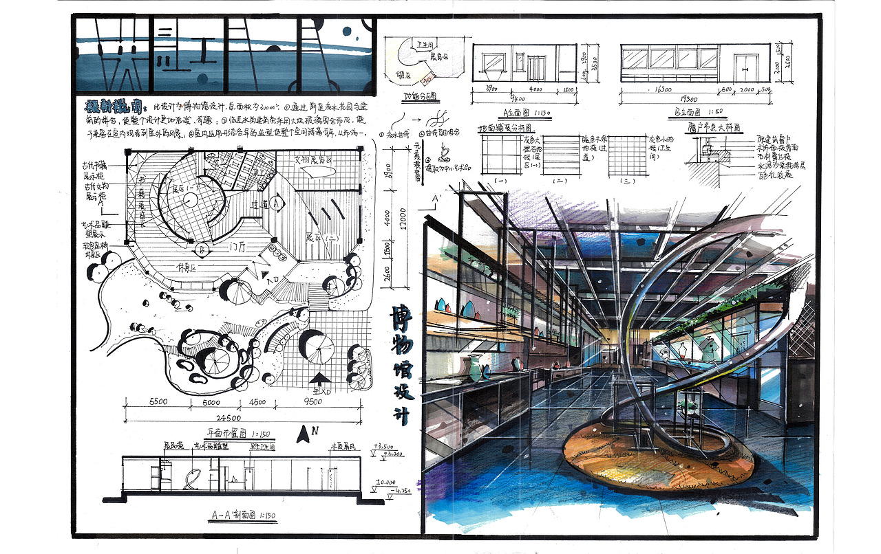 太原理工大环艺室内考研快题山西大学环艺室内考研快题（图ZMTc5MDgwMzUy） - 家装设计 - 站酷设计师晋绘手绘原创素材 - 站酷ZCOOL