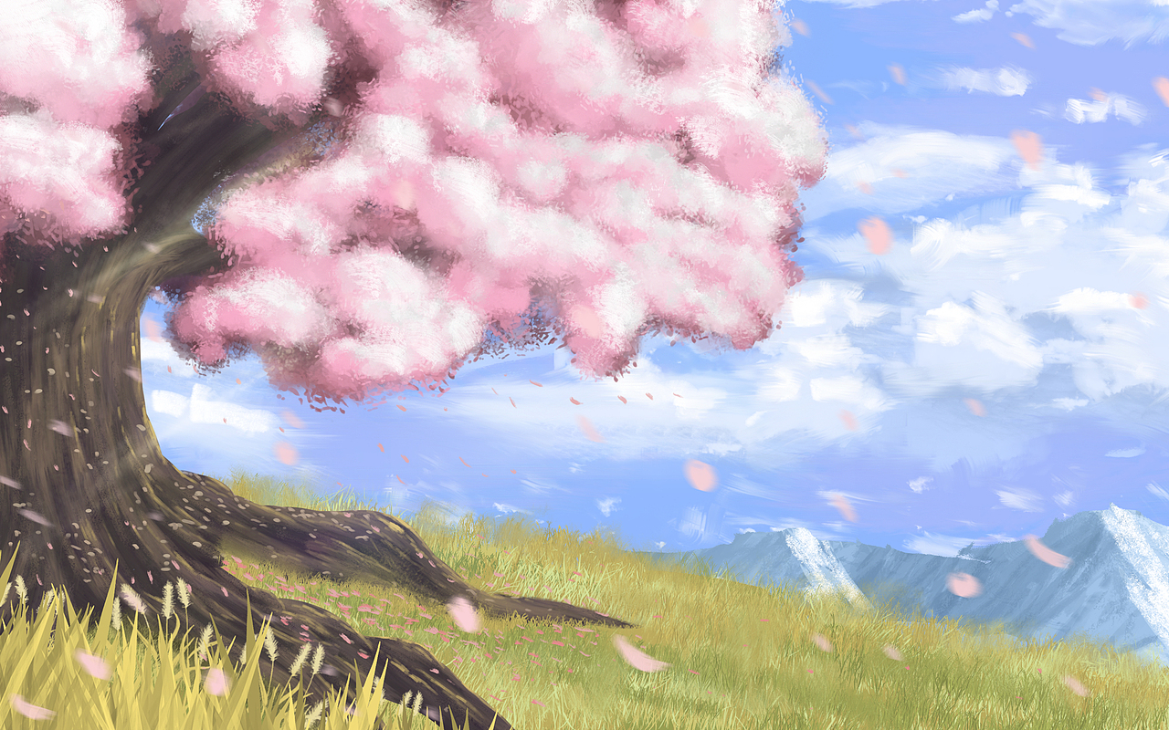 樱花落尽春将困