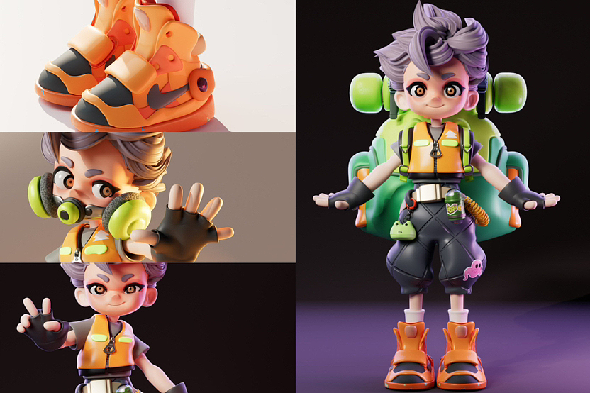 dinlab ✖️小鱼仔三维充能创造营（原创角色Rimbaud）（图ZMzUxOTA5OTY0） - 人物/生物 - 站酷设计师yung123原创素材 - 站酷ZCOOL