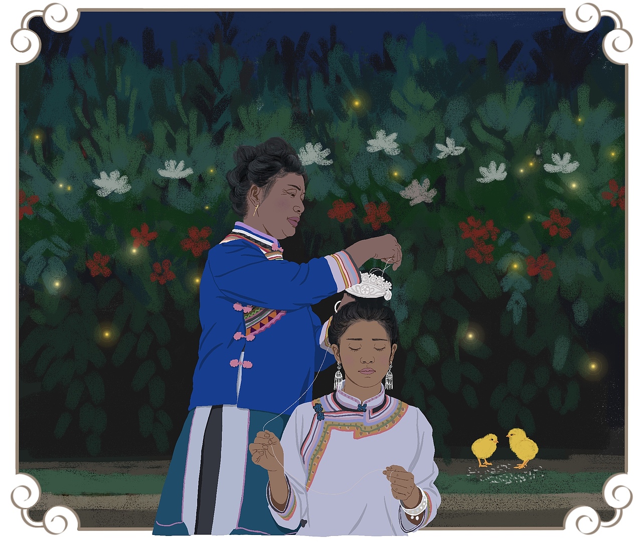 阿朵和五奶奶（图ZMjEwMDc0MDk2） - 商业插画 - 站酷设计师卷尺绿子原创素材 - 站酷ZCOOL